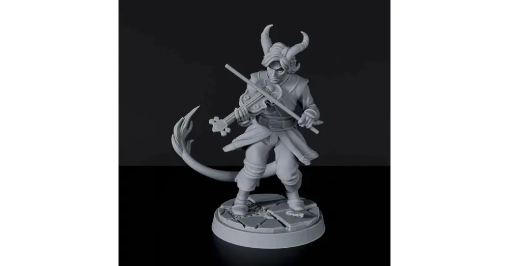 Outlet Titan Forge Miniatures Tiefling Male Bard ver 1