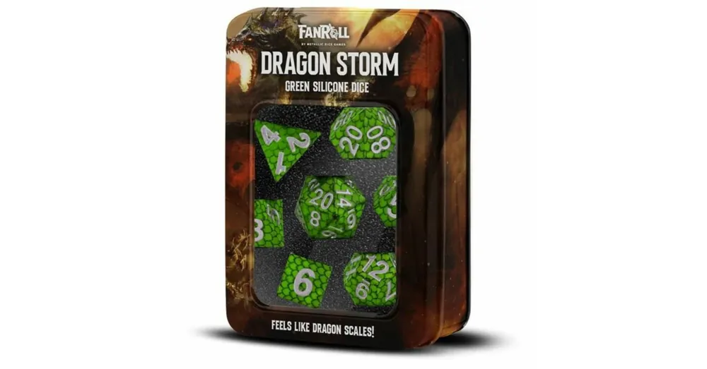 Népszerű Dobókocka készlet, Dragon Storm (Green) Silicone Set (7 darabos)