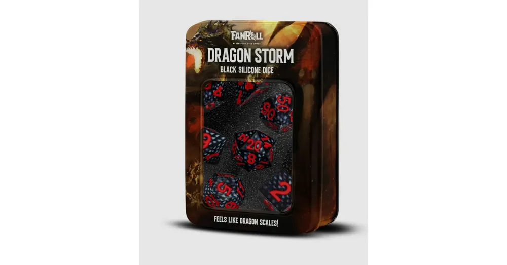 Gyors kiszállítás Dobókocka készlet, Dragon Storm (Black) Silicone Set (7 darabos)