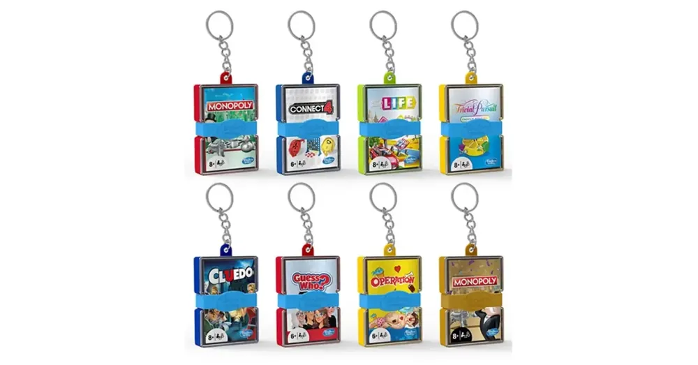Újdonság Hasbro mini társasjátékok kulcstartón - többféle (1db)