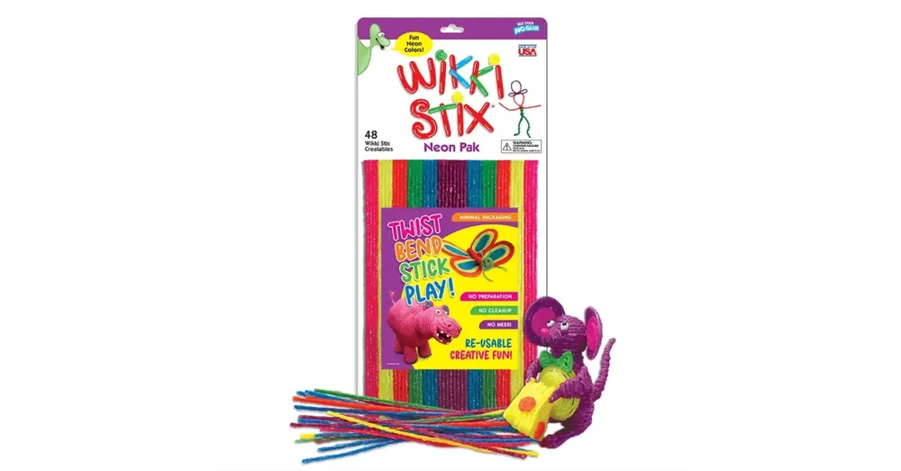 Kedvezmény Wikki stix Neon 48 darabos ragacsos rúd építő készlet