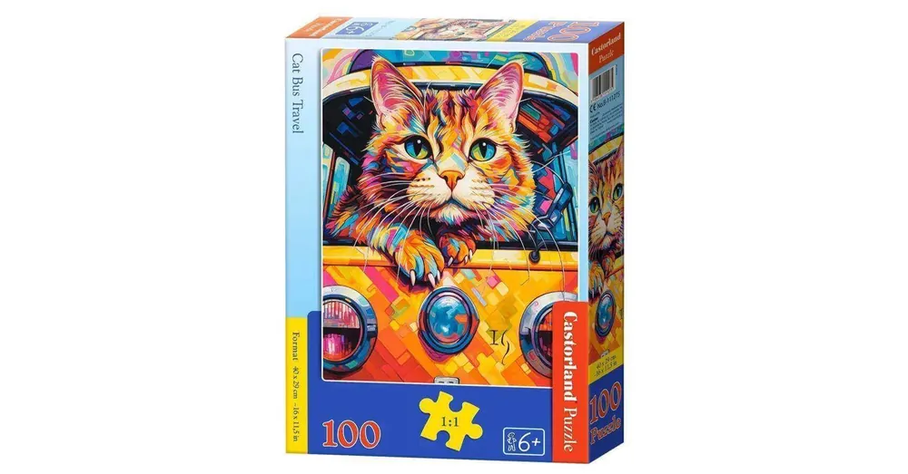 Árcsökkenés Cat Bus Travel - 100 darabos puzzle Castorland
