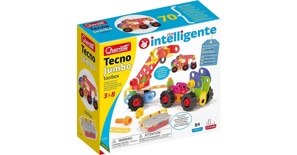 Quercetti Tecno Jumbo Munkagépek építőjáték szett 84 db-os - dobozsérült Árcsökkenés