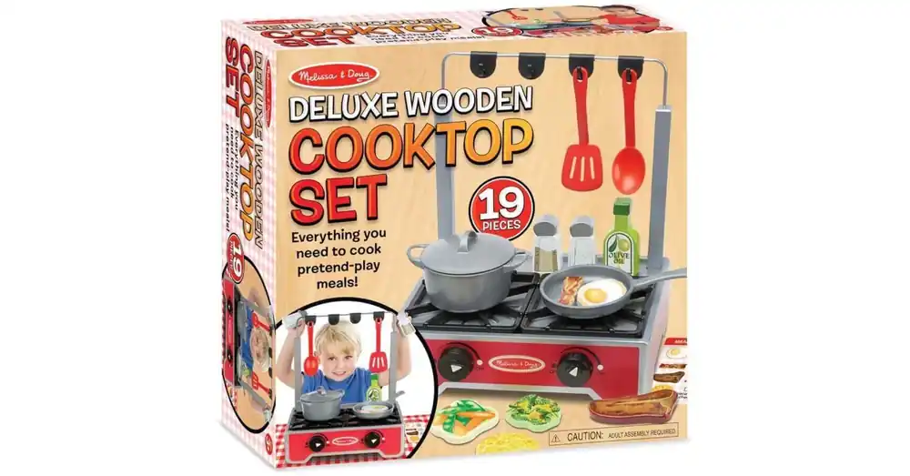 Kihagyhatatlan ajánlat Fa játék tűzhely főzőeszközökkel – Melissa & Doug