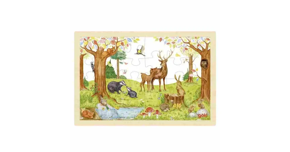 Árcsökkenés Az erdő lakói 24 db-os fa puzzle - Goki