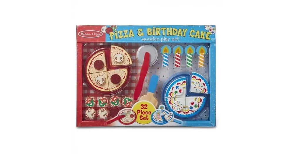 Kedvezményes ár Fa szülinapi torta és fa játék pizza készlet