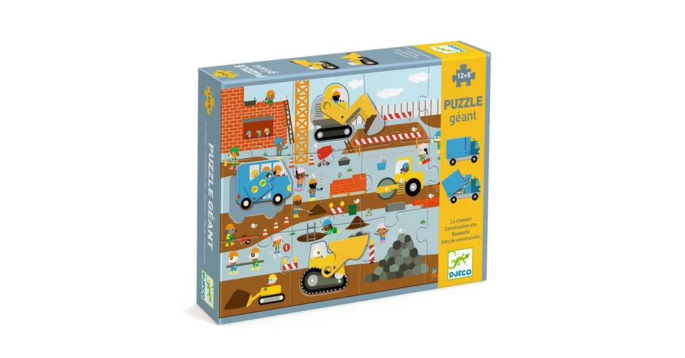 Djeco Óriás puzzle - Építkezés, 12+5 db-os Legjobb ár