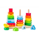 Azonnali szállítás Montessori fa toronyépítő játékszett - Woodyland