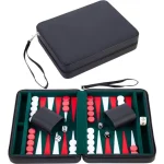 Backgammon játék fekete műbőr tokban Bestseller