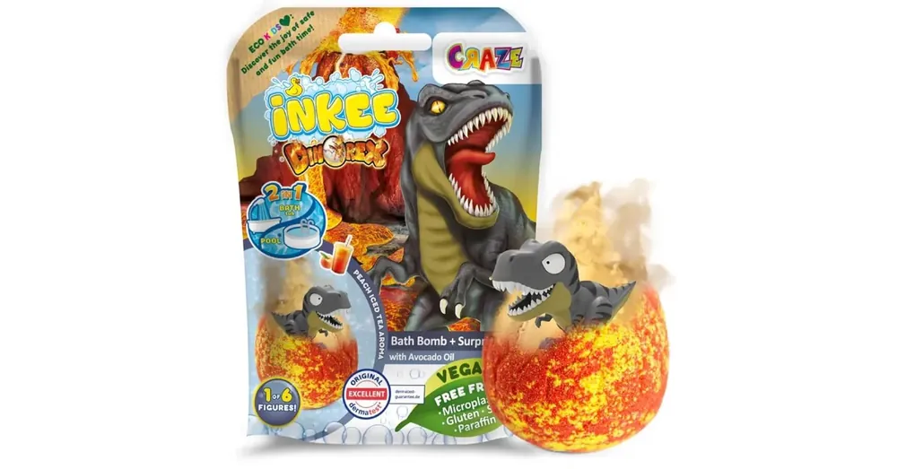 Fürdőgolyó dinós meglepetés figurával - Craze Inkee Akció