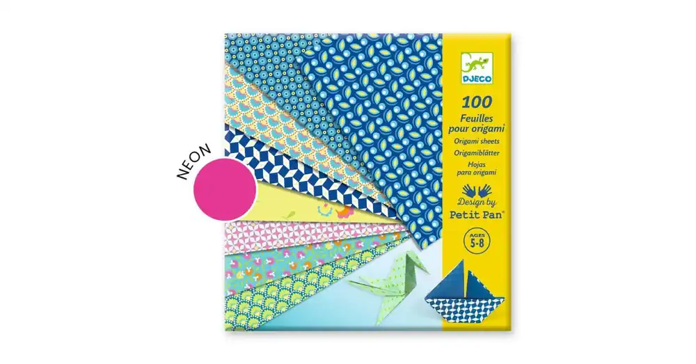 Mintás origami papír 100 db-os csomag - Djeco Legjobb ár