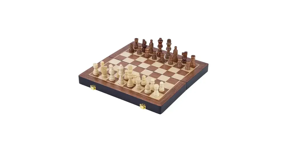 Alacsony ár Összecsukható sakk készlet fából - 25cm