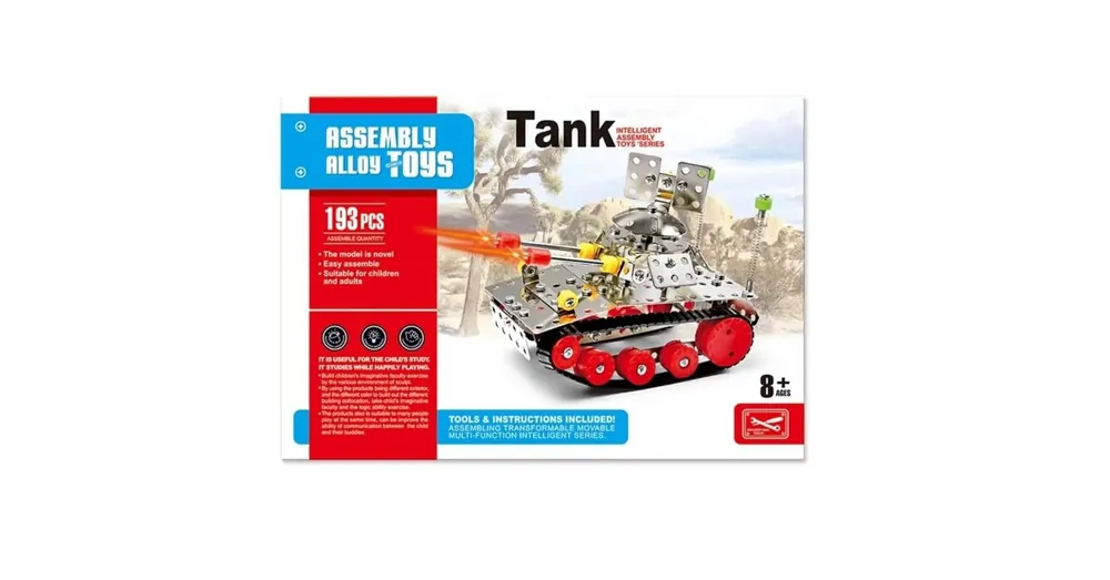 Biztonságos fizetés Lánctalpas tank fém építőjáték 193 db-os készlet