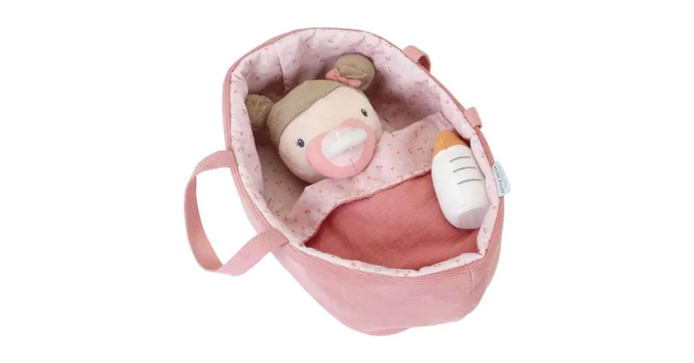 Little Dutch Rosa plüss játék baba mózeskosárban Gyors szállítás