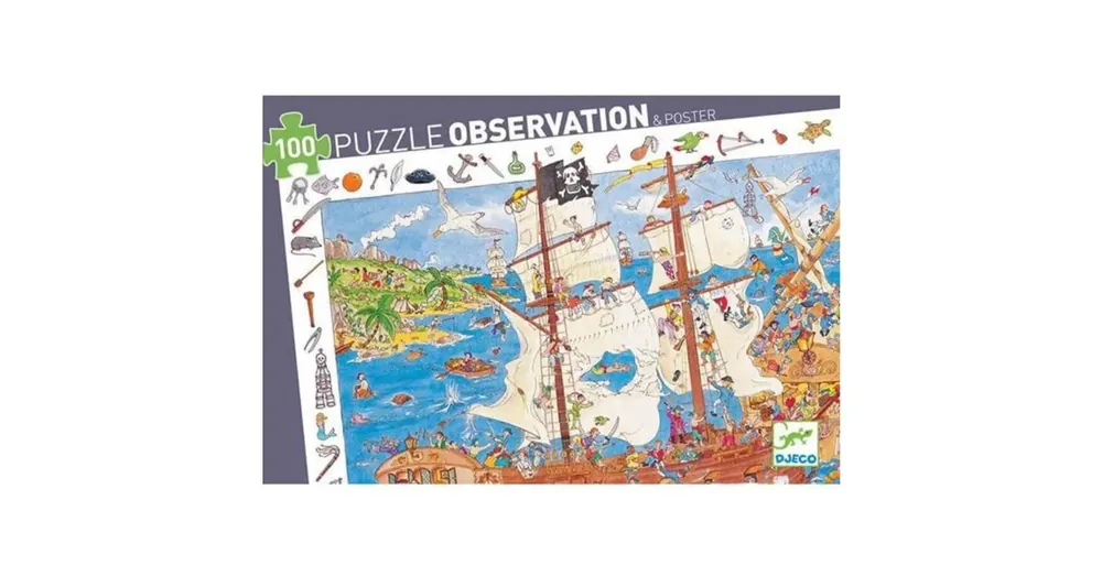 Megfigyelő puzzle, kalózos puzzle, 100 db-os Djeco Gyors kiszállítás