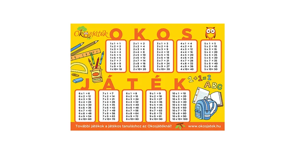 Expressz kézbesítés Szorzótábla papírból Okosjáték (narancssárga)