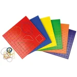 Bestseller Geoboard játéktábla gumikkal 23cm - nagyobb - Zöld