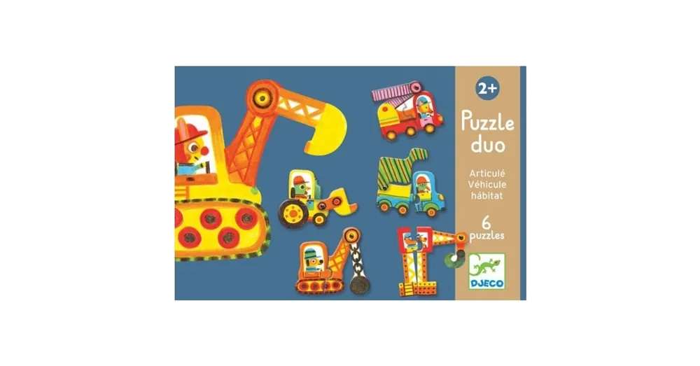 Puzzle duo - Járművek 2db-os puzzle mozgó elemekkel - Djeco Szuper ajánlat