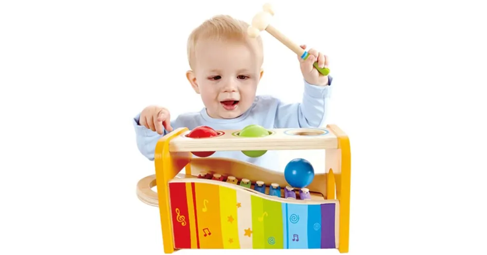 Kalapálós golyós játék és baba xilofon egyben - Hape Népszerű