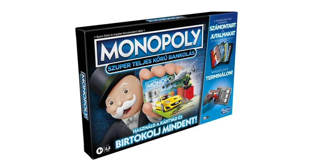 Hasbro Monopoly Szuper Teljes Körű Bankolás társasjáték Akció