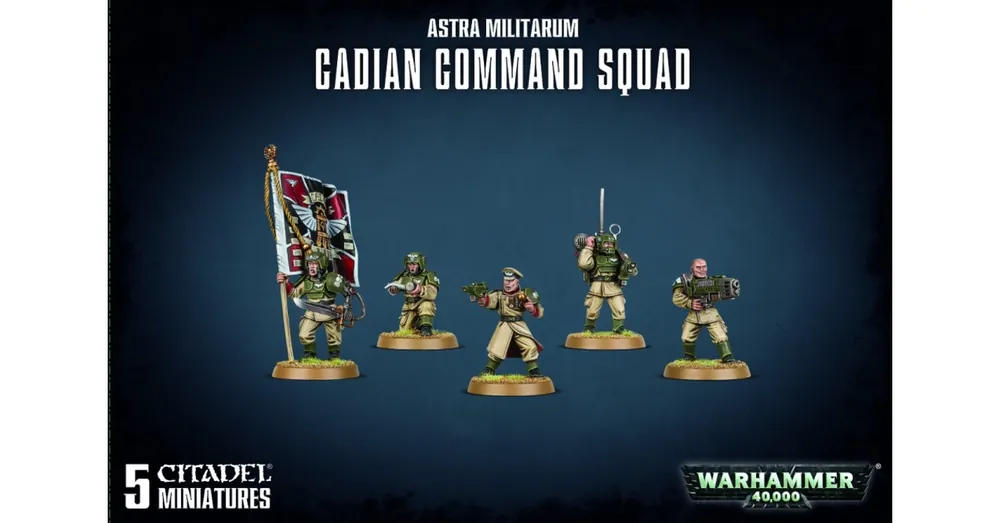 Astra Militarum Cadian Command Squad minifigurák Akció