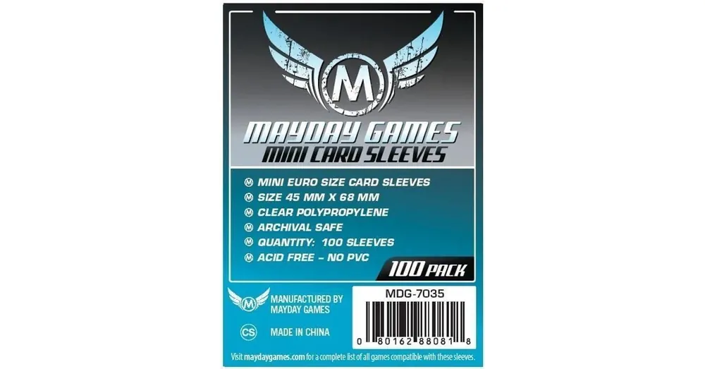 Kedvezmény Mayday Games Mini Euro méretű kártyavédő (100 db-os csomag) 45 mm x 68 mm