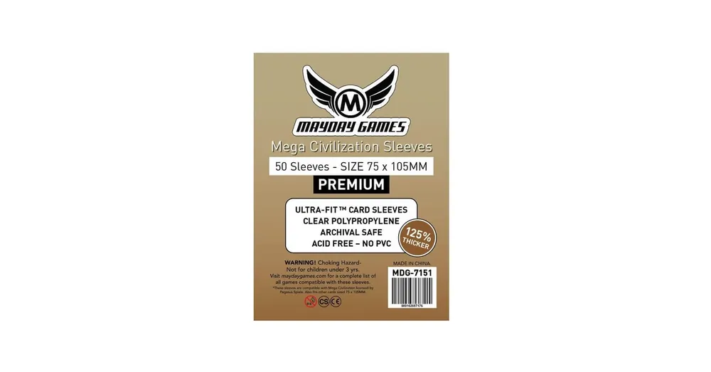 Kedvezmény Mayday Games Prémium Mega Civilization kártyavédő 75 x 105 mm (50 db-os csomag)