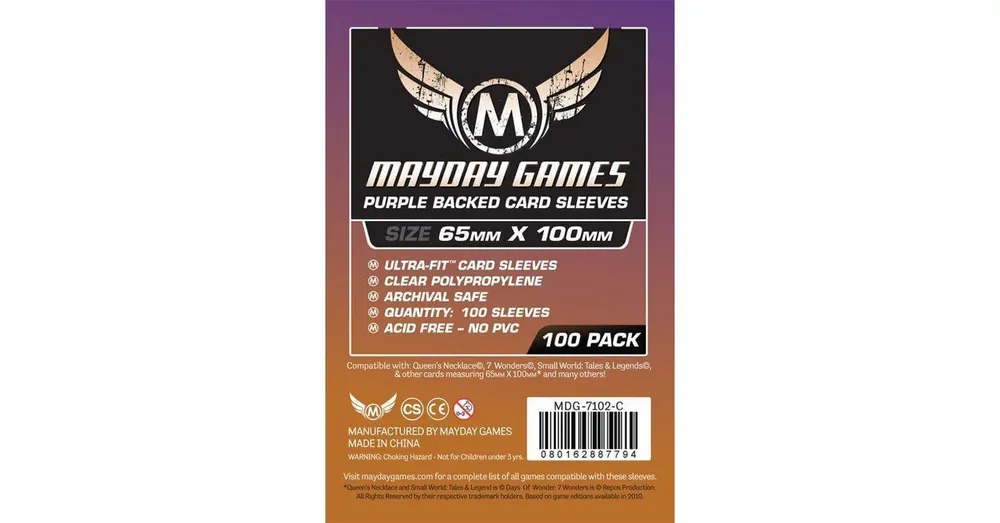 Vásárlói kedvenc Mayday Games Magnum Copper kártyavédő 65 x 100 mm "7 Csoda" társasjátékhoz, lila hátlap