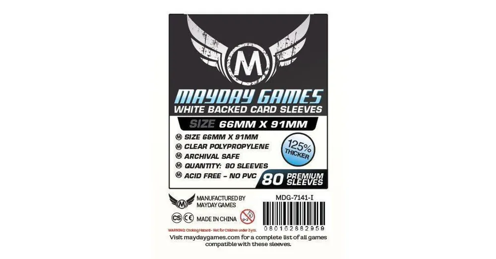 Korlátozott ajánlat Mayday Games Kártyavédő kártyajátékokhoz (80 db-os csomag) 66x91 mm (fehér hátlap)