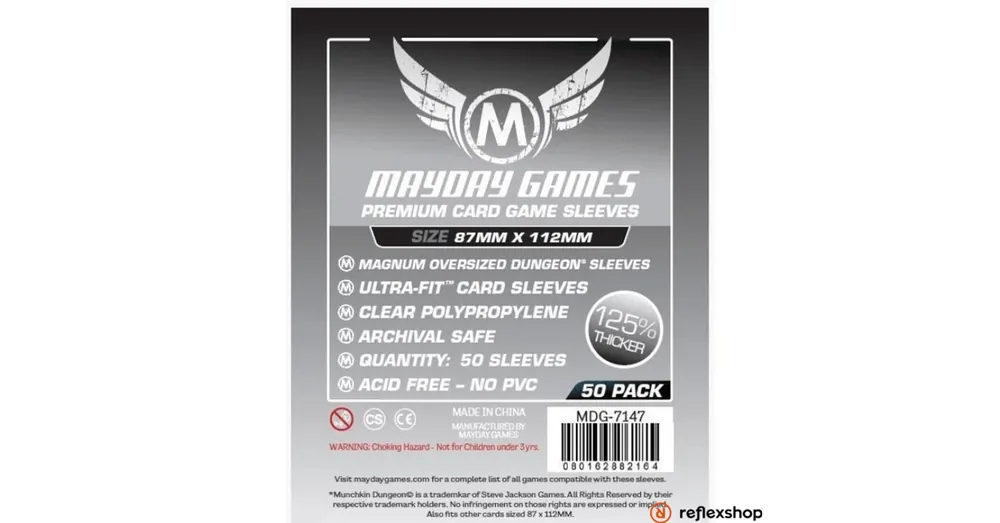 Végkiárusítás Mayday Games Prémium Magnum Oversized Dungeon kártyavédő 87 x 112 mm (50 db-os csomag)