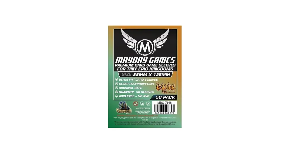 Mayday Games Prémium Egyedi Tiny Epic Kingdoms kártyavédő 88 x 125 mm (50 db-os csomag) Gyors szállítás