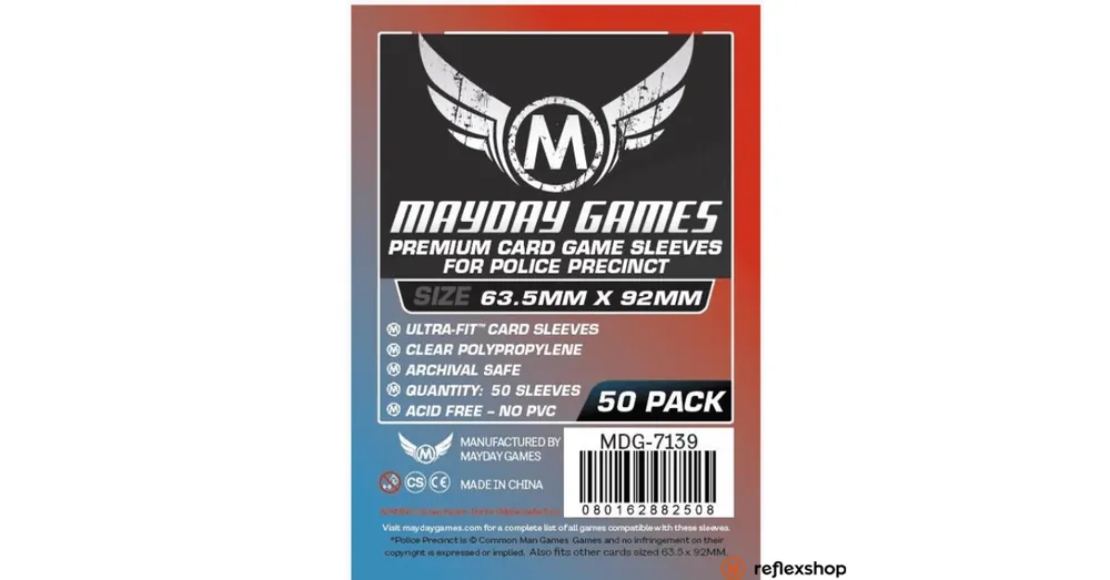 Vedd meg most Mayday Games Prémium Egyedi "Police Precinct" kártyavédő 63,5 x 92 mm (50 db-os csomag)