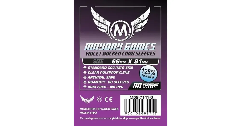 Korlátozott ajánlat Mayday Games Kártyavédő kártyajátékokhoz (80 db-os csomag) 66 x 91 mm (lila hátlap)