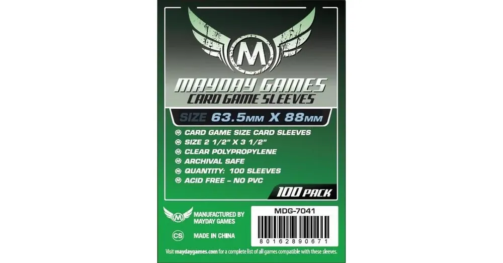 Mayday Games Kártyavédő kártyajátékokhoz (100 db-os csomag) 63.5 mm x 88 mm Újdonság