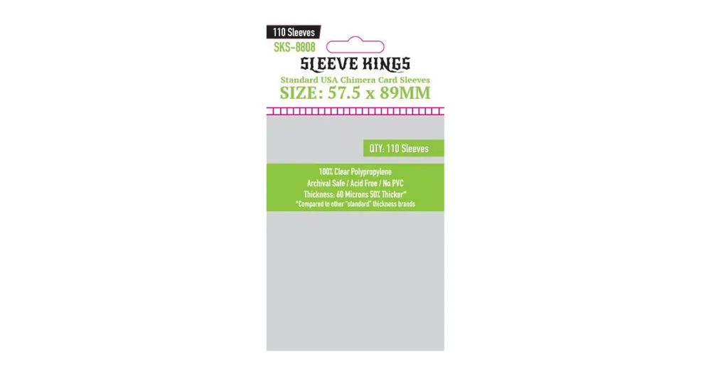 Akció Sleeve Kings USA Chimera méretű kártyavédő (110 db-os csomag) 57.5 X 89 mm