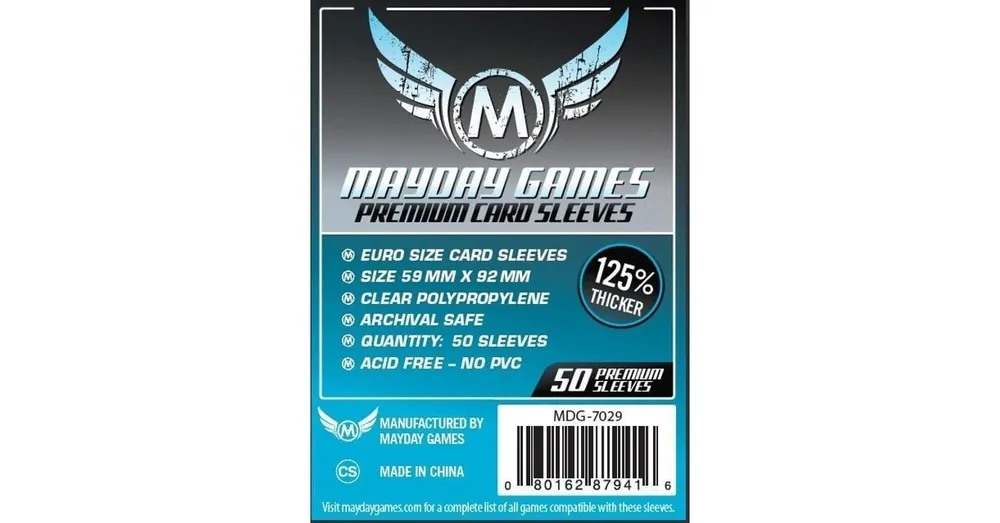 Legnépszerűbb Mayday Games Premium Euro méretű kártyavédő (50 db-os csomag), 59 mm x 92 mm