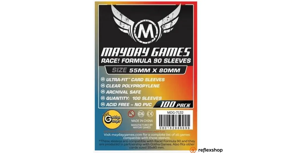 Expressz kézbesítés Mayday Games kártyavédő Race! Formula 90 játékhoz, 55 x 80 mm (100 db-os csomag)