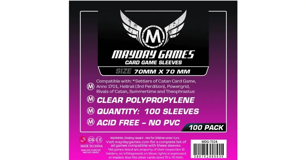 Mayday Games Kis négyzet kártyavédő 70 x 70 mm (100 db-os csomag) Prémium