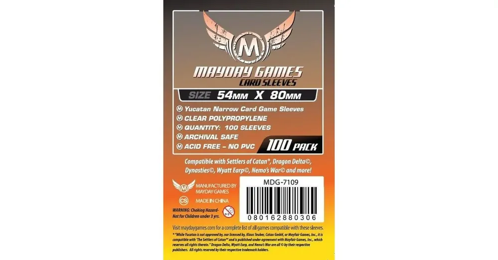 Yucatan Narrow Card Game Sleeves 54 X 80 MM (100 pack) Azonnali szállítás