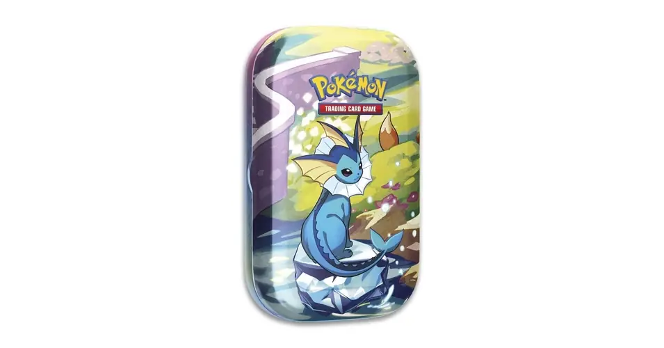 Pokémon TCG Scarlet & Violet - Prismatic Evolutions Mini Tin (Vaporeon) Vásárlói kedvenc