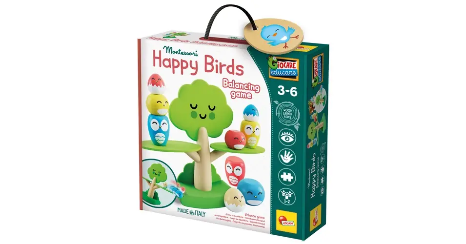 Montessori Baby fa egyensúlyozó játék - Vidám madarak Expressz szállítás