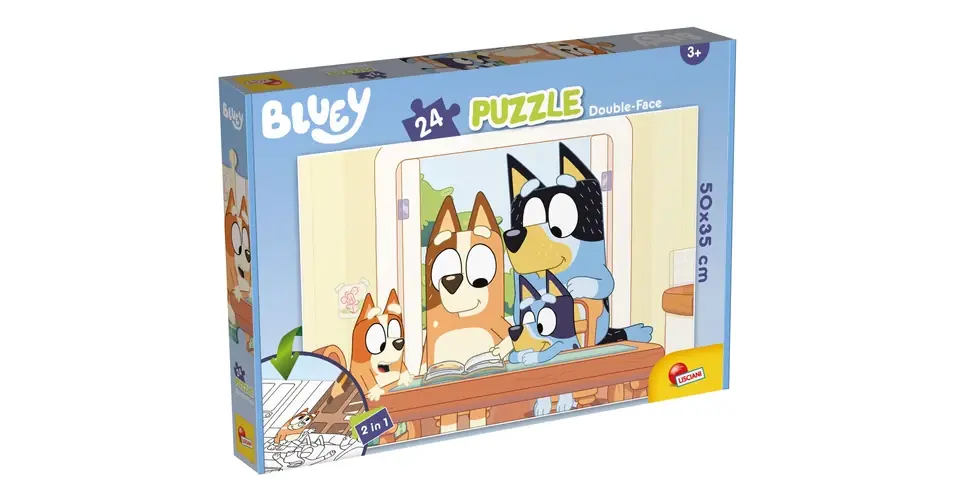 Akció Bluey - Kétoldalas puzzle 24 db-os - 50 × 35 cm