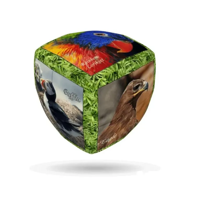 Árcsökkenés V-Cube 2x2 versenykocka-lekerekített forma, Madarak minta (matrica nélküli)