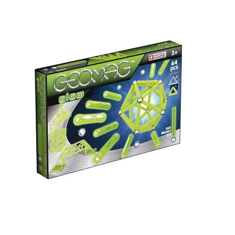Geomag mágneses építőjáték - Foszforeszkáló, 64 db-os Korlátozott ajánlat