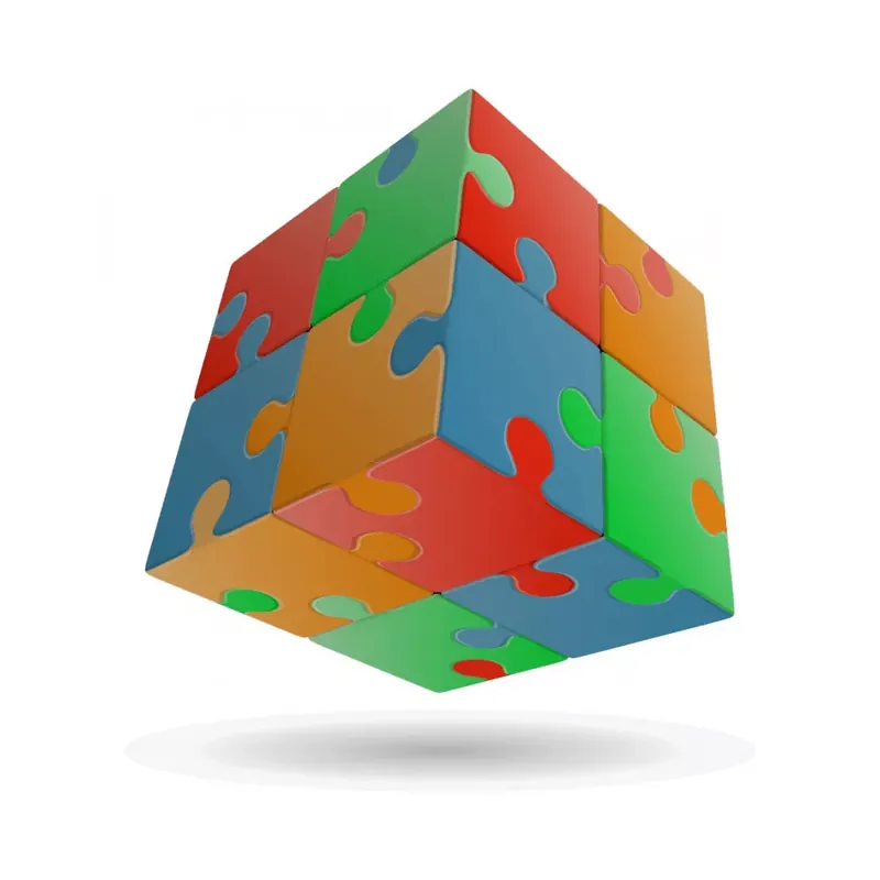 V-Cube 2x2 versenykocka-egyenes forma, Puzzle minta (matrica nélküli) Ne maradj le