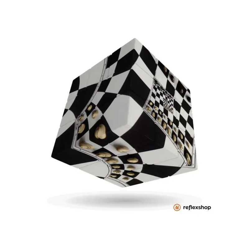 Újdonság V-Cube 3x3 versenykocka-egyenes forma, Sakktábla illúzió minta (matrica nélküli)