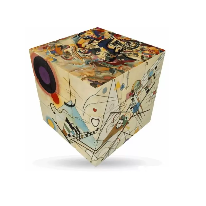 V-Cube 3x3 versenykocka-egyenes forma, Kandinsky minta (matrica nélküli) Kedvezményes ár