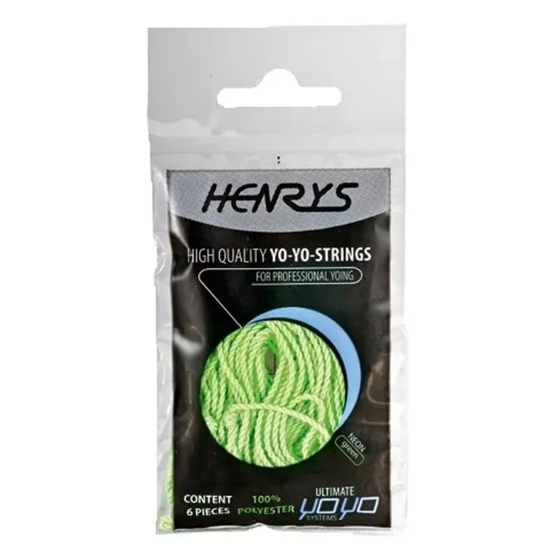 Prémium Henry‘s 6 db-os yo-yo zsinór szett, neon zöld