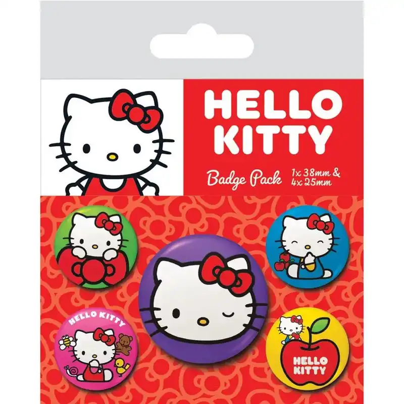Népszerű HELLO KITTY (COLOURFUL POSES) kitűző szett