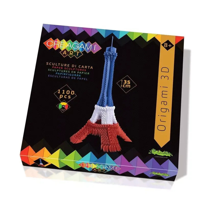 Expressz szállítás Creagami Art-3D origami készlet, Eiffel torony ( francia trikolor színekkel)